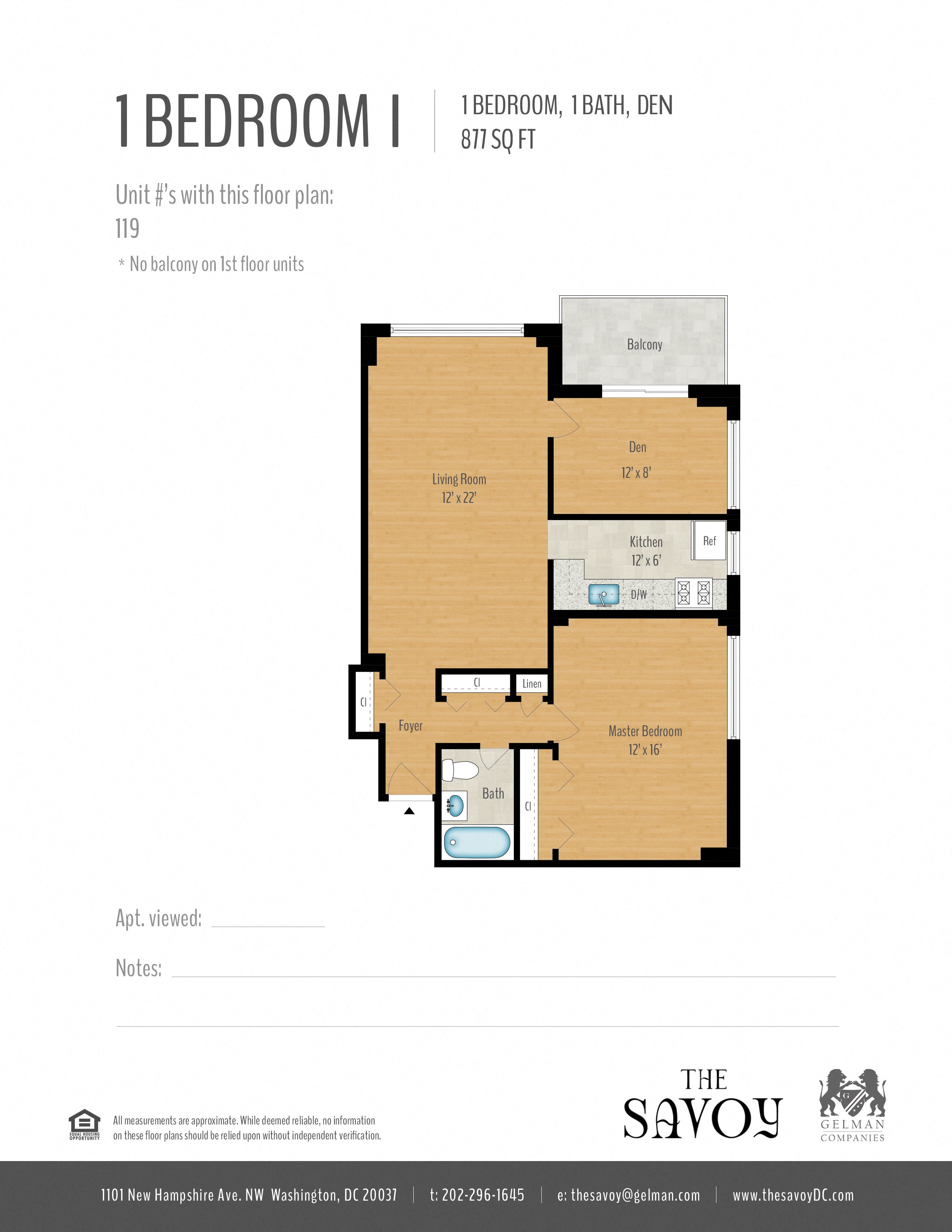1 Bedroom + Den Image